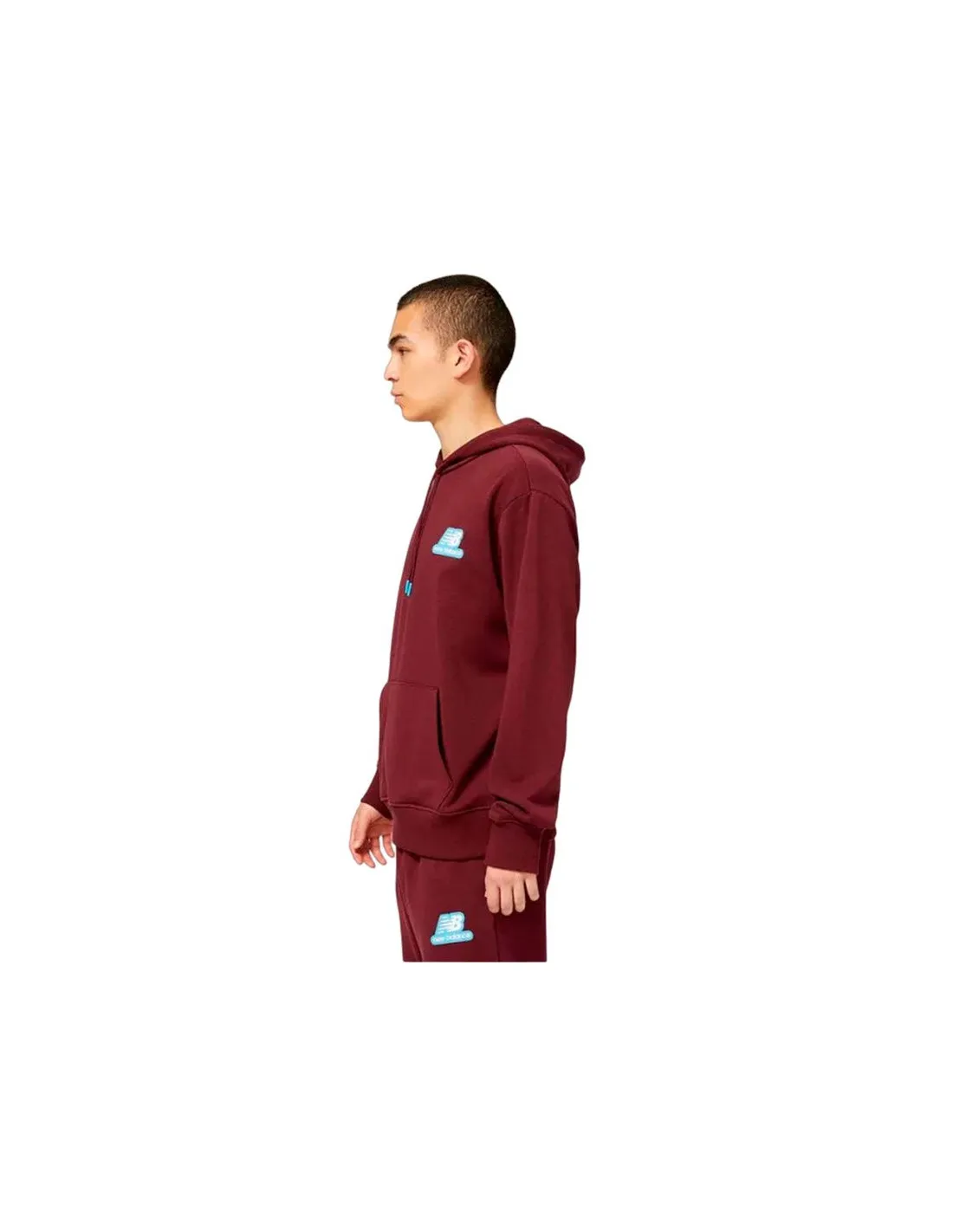 Sudadera New Balance Essentials Stacked Rubber PO vinotinto hombre
