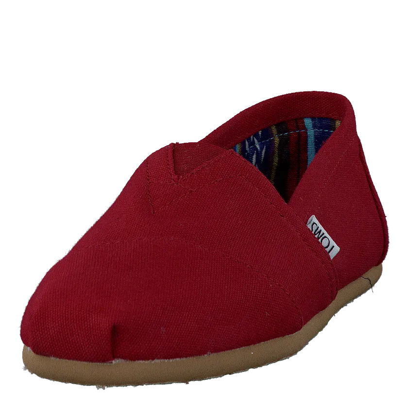 Toms zapatos Men's Classics Red Canvas