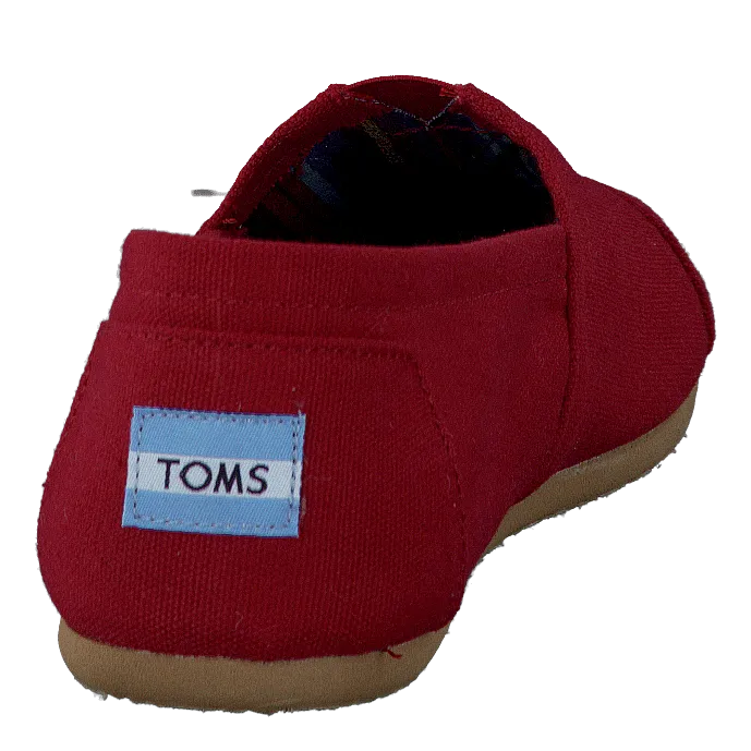 Toms zapatos Men's Classics Red Canvas