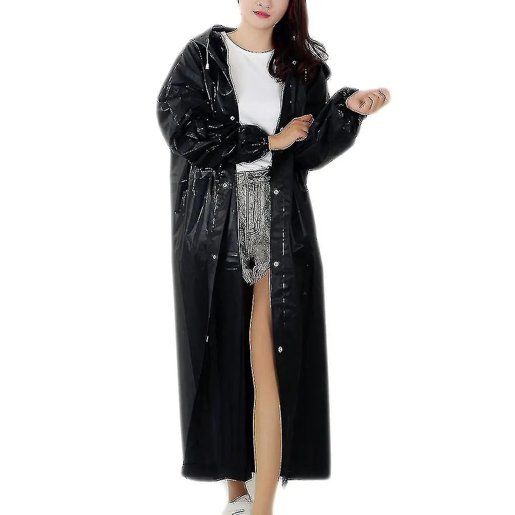 Unisex Raincoat Thickened Waterproof Rain Coat Women Men Black Camping Waterproof Rainwear Suit