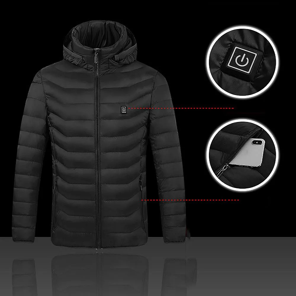 Usb Charging Electrothermal Jacket Smart Heating Hooded Coat Para Mujeres Hombres