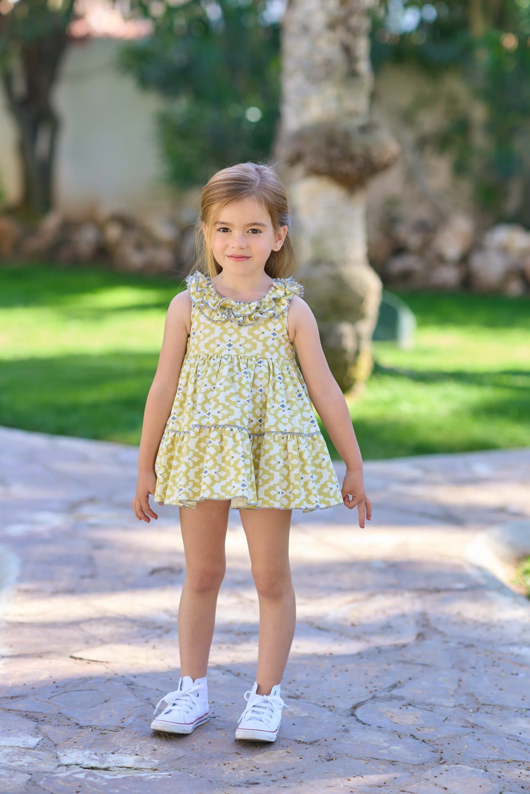 Vestido bebé ornamental verde lima