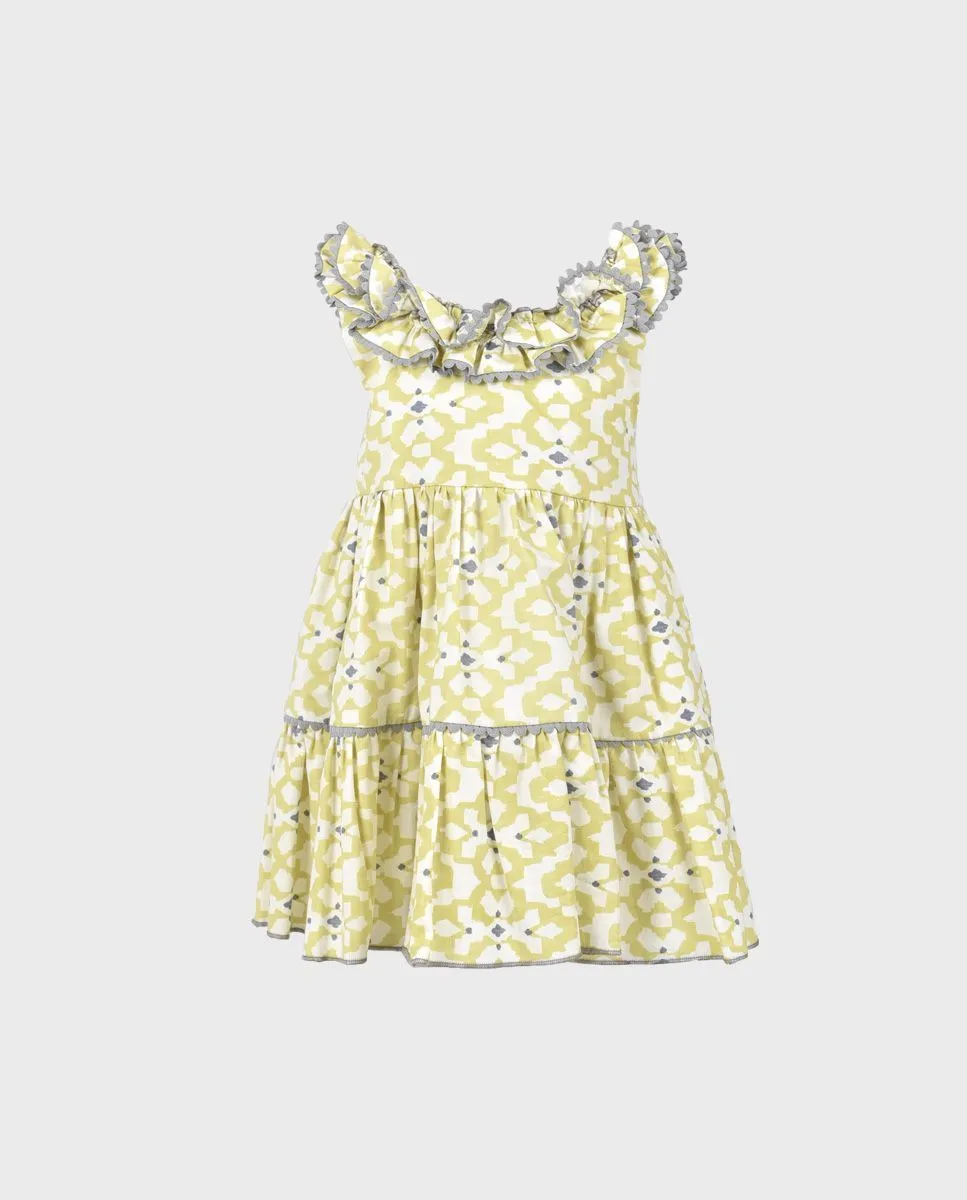 Vestido bebé ornamental verde lima