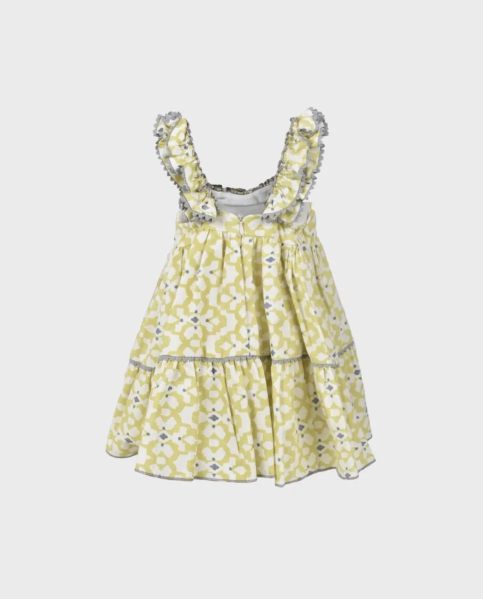 Vestido bebé ornamental verde lima