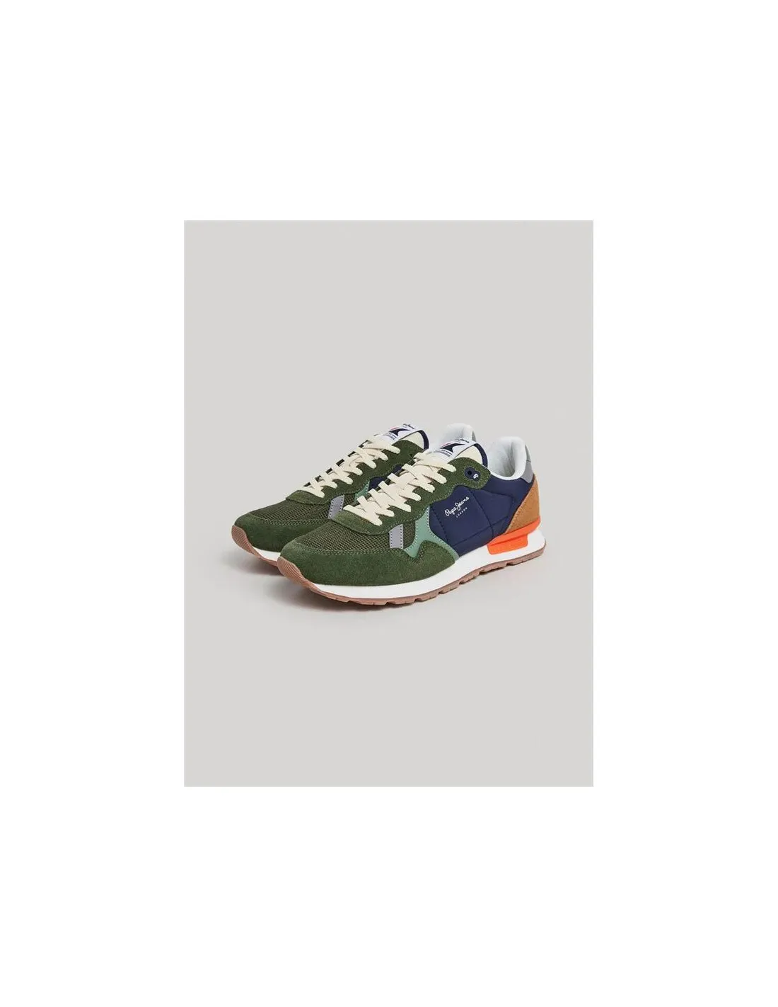 Zapatillas Pepe Jeans Brit Mix Hombre Verde Kaki