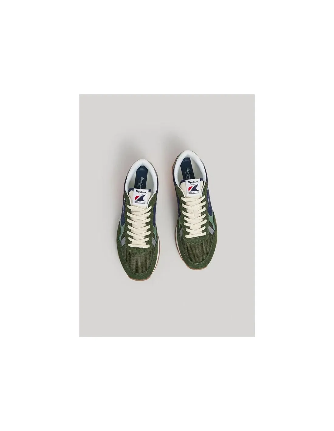 Zapatillas Pepe Jeans Brit Mix Hombre Verde Kaki