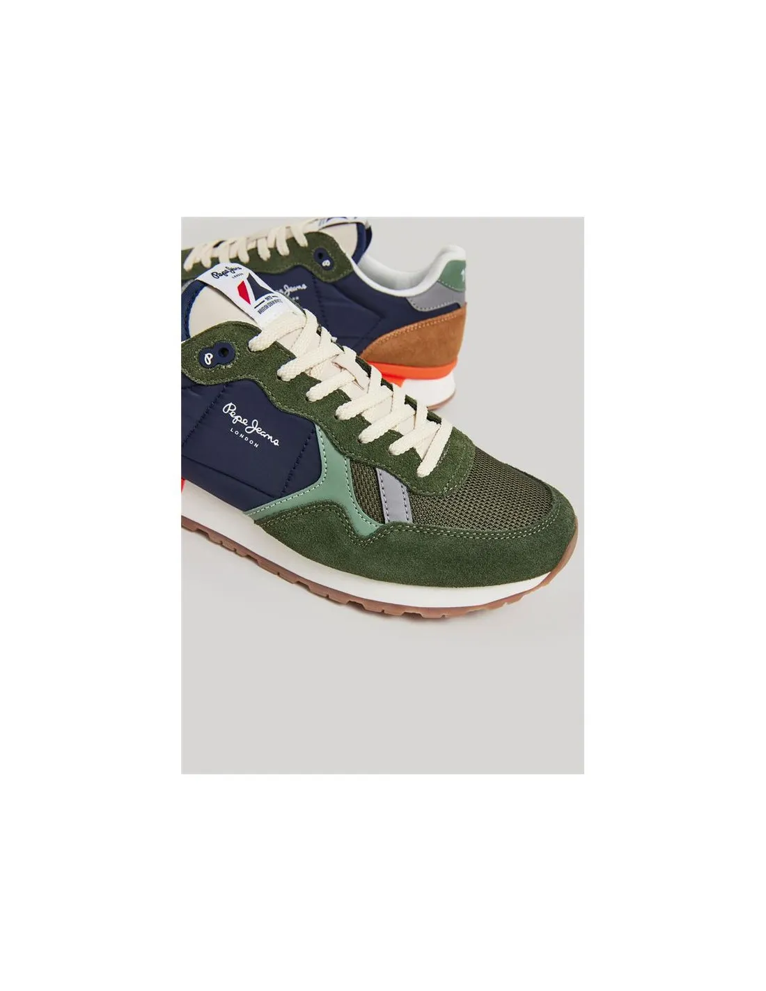 Zapatillas Pepe Jeans Brit Mix Hombre Verde Kaki