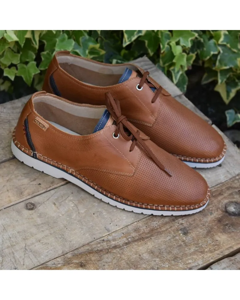 Zapato OUTLET de cordones para hombre Pikolinos Albir M6R Azul Brandy