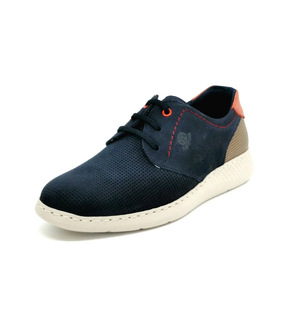 Zapatos de cordones en piel de color azul
